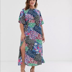 John Zack Plus scarf print midaxi dress